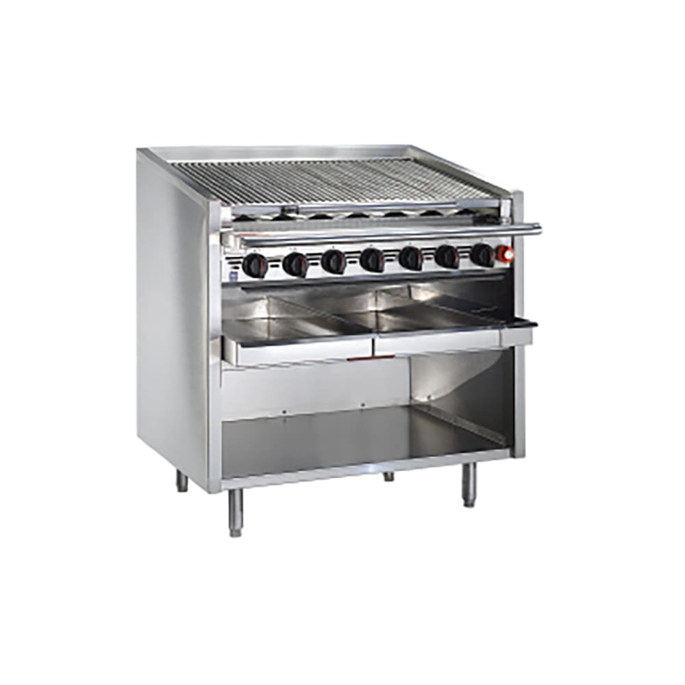 211-FMSMB672LP 72" Gas Charbroiler w/ Round Rod Top Grates, Liquid Propane
