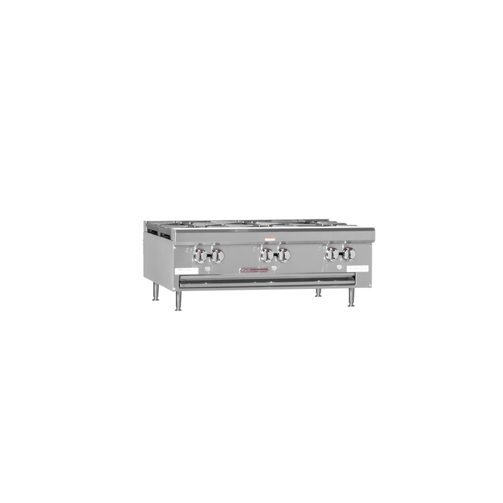 348-HDO36NG 36" Gas Hotplate w/ (6) Burners & Manual Controls, Natural Gas