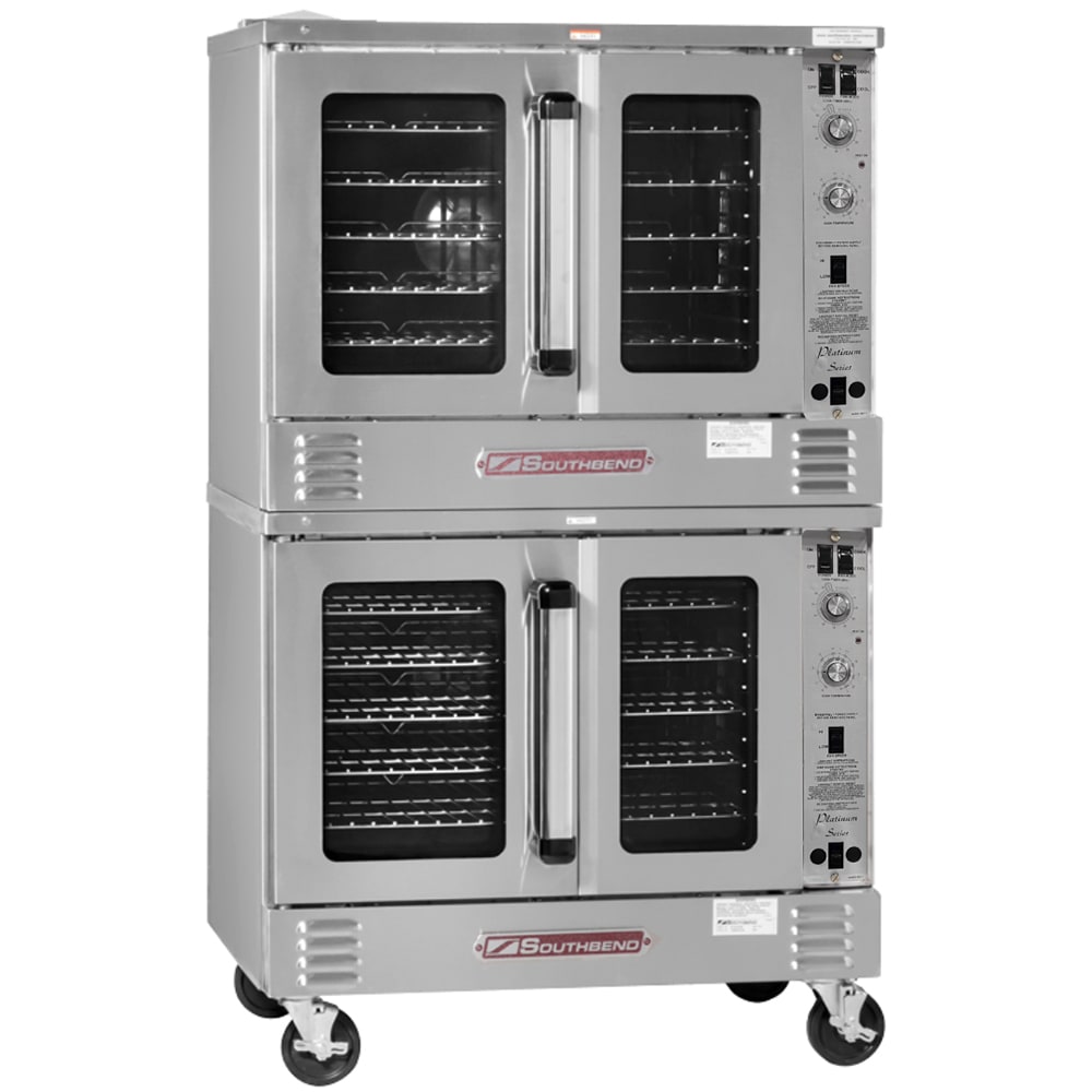 348-PCG180BSDLP Platinum Bakery Depth Double Full Size Liquid Propane Convection Oven - 90,000 BT...