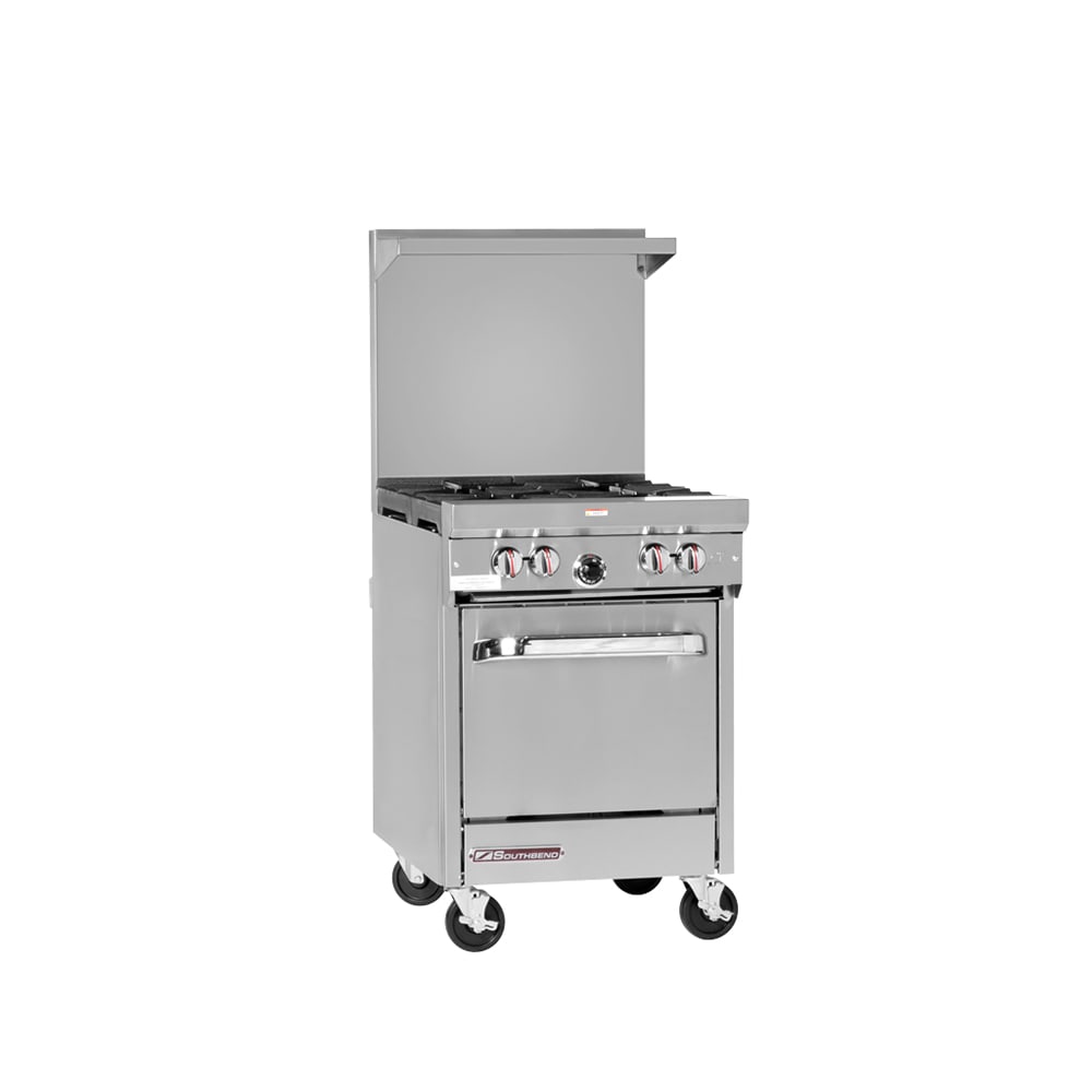 348-S24ELP 24" 4 Burner Gas Range w/ Space Saver Oven, Liquid Propane