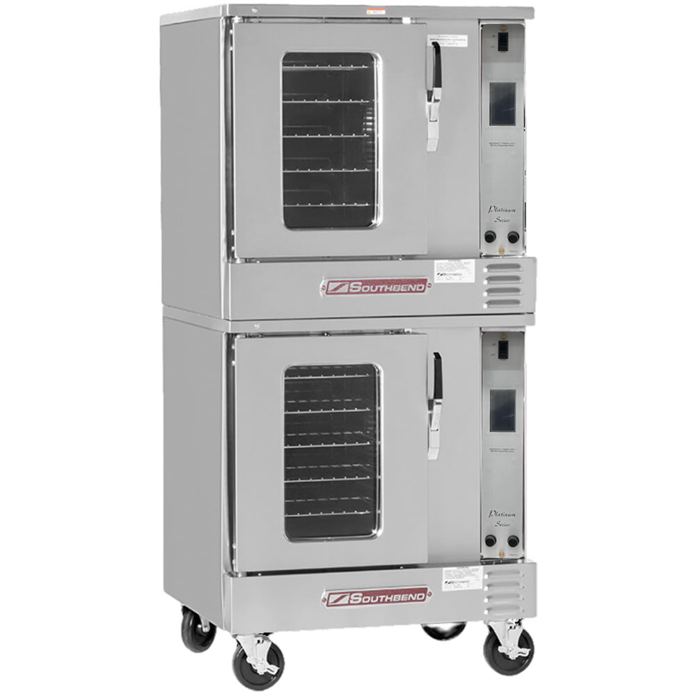 348-PCHG60STNG Platinum Double Half Size Natural Gas Convection Oven - 30,000 BTU