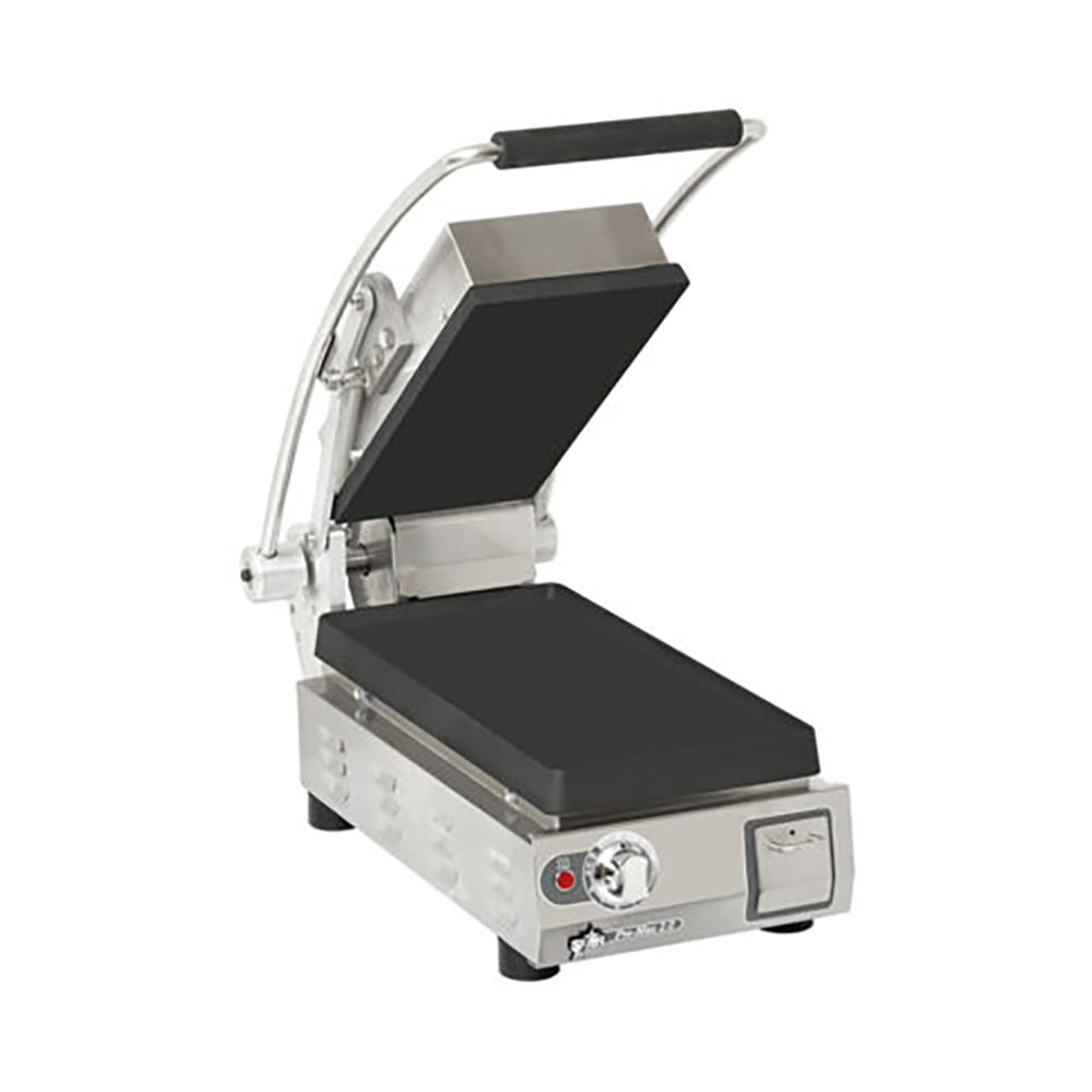 062-9PPGT7IA120V Single Commercial Panini Press w/ Cast Iron Grooved Plates, 120v