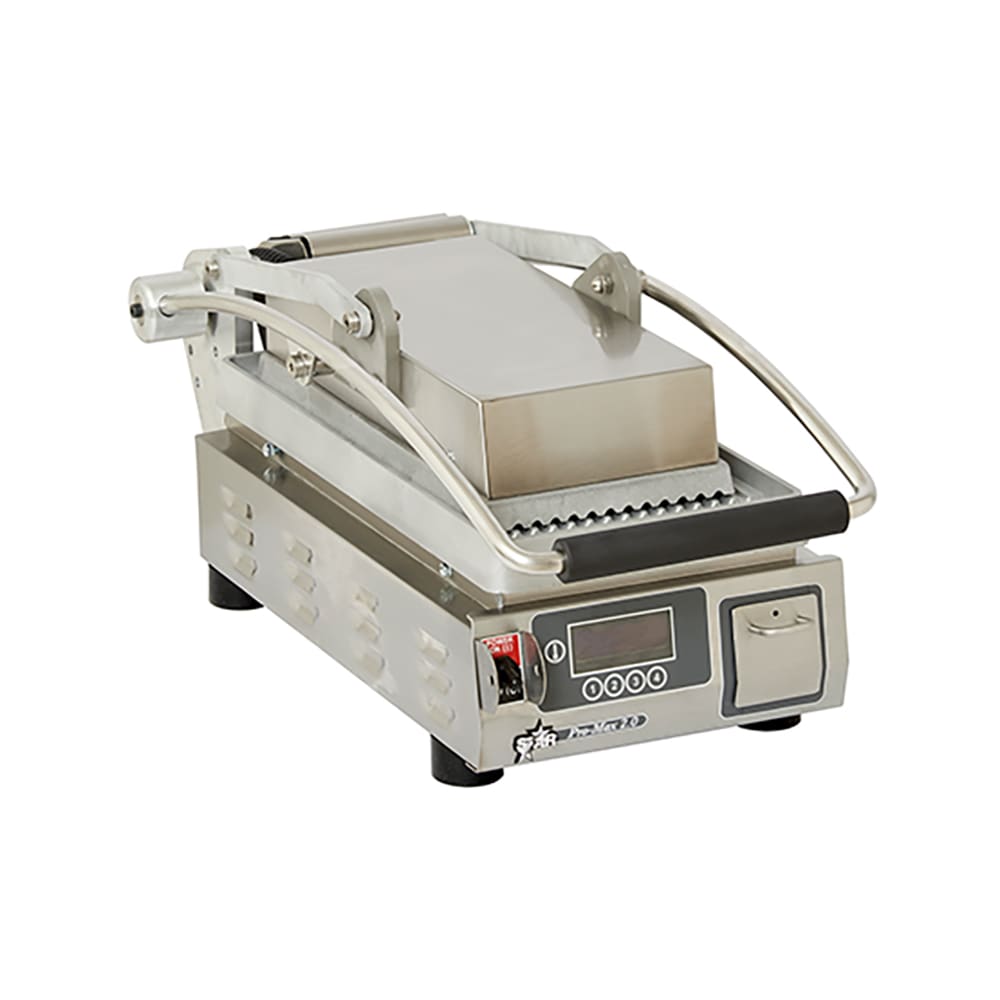 062-9DPGT7EA120V Single Commercial Panini Press w/ Aluminum Grooved Plates, 120v
