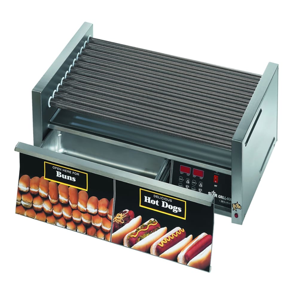 062-30STBDE 30 Grill-Max® Hot Dog Roller Grill w/ Thermostatic Controls - Slanted Top, 120v