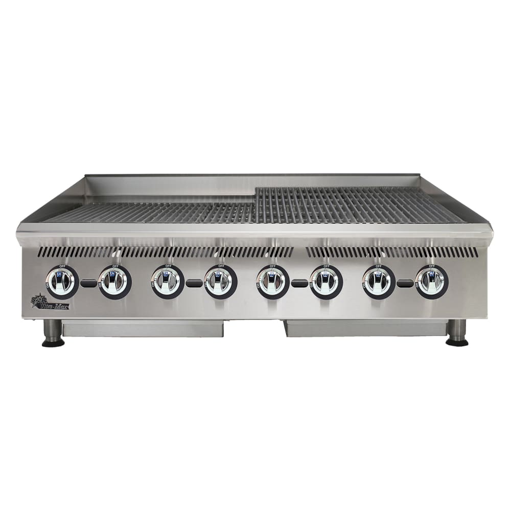 062-8048CBA 48" Gas Charbroiler w/ Cast Iron Grates - Manual Controls, Natural Gas