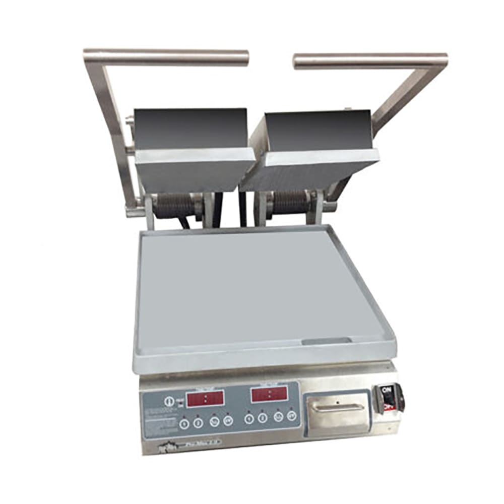 062-GR14STE120 Double Commercial Panini Press w/ Aluminum Smooth Plates, 120v