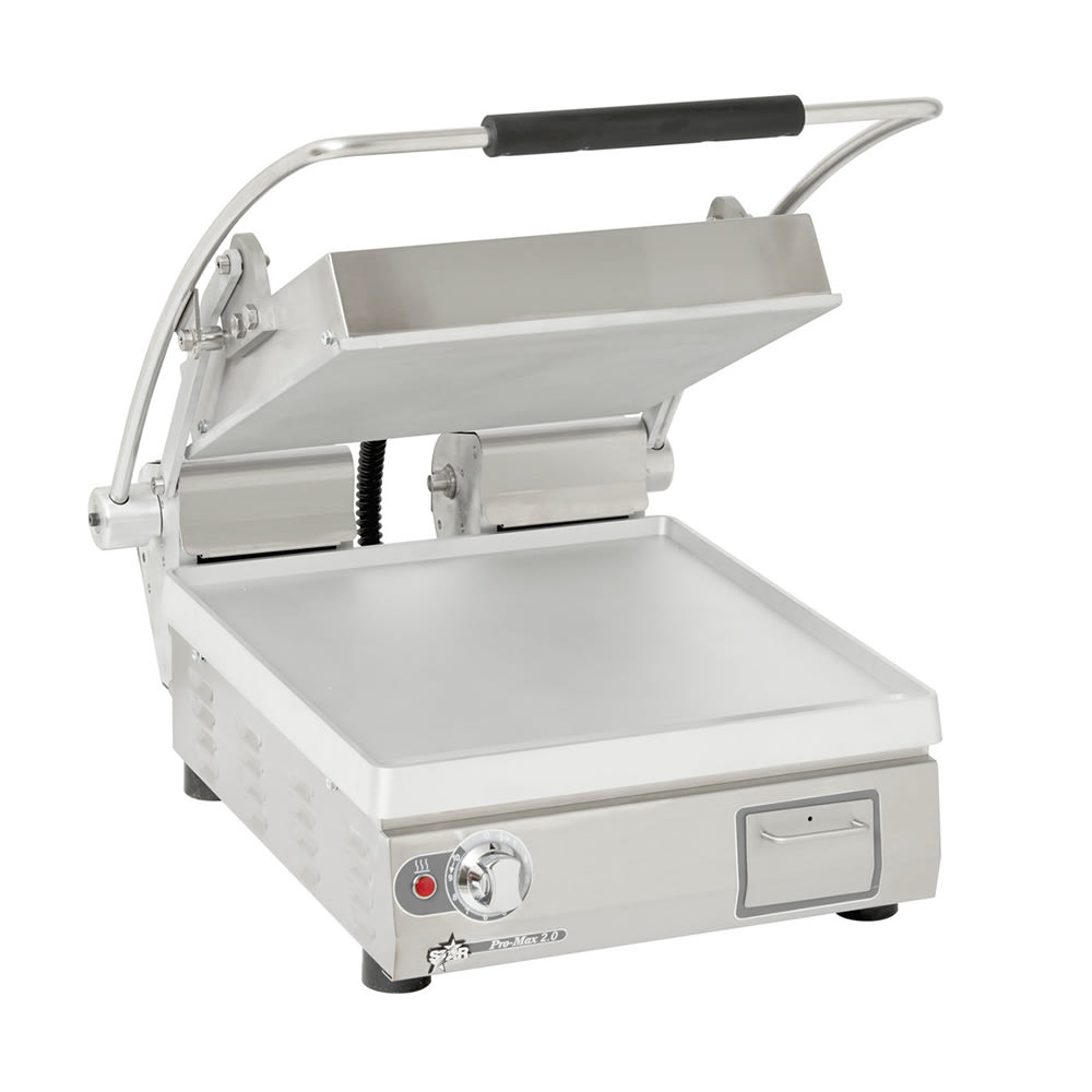 062-GR14B120 Single Commercial Panini Press w/ Aluminum Smooth Plates, 120v