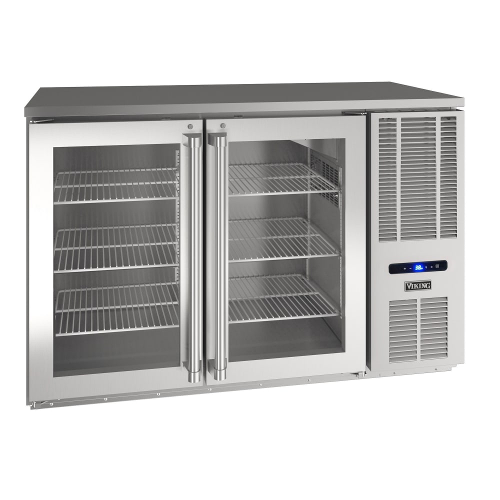 581-VCBR552SG01A 52" Bar Refrigerator - 2 Swinging Glass Doors, Silver, 115v