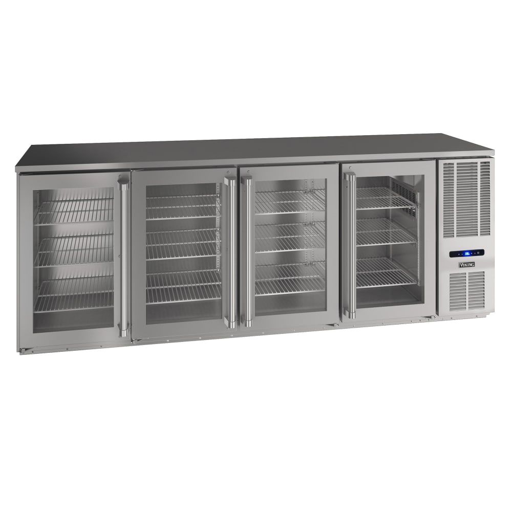 581-VCBR592SG01A 92" Bar Refrigerator - 4 Swinging Glass Doors, Silver, 115v