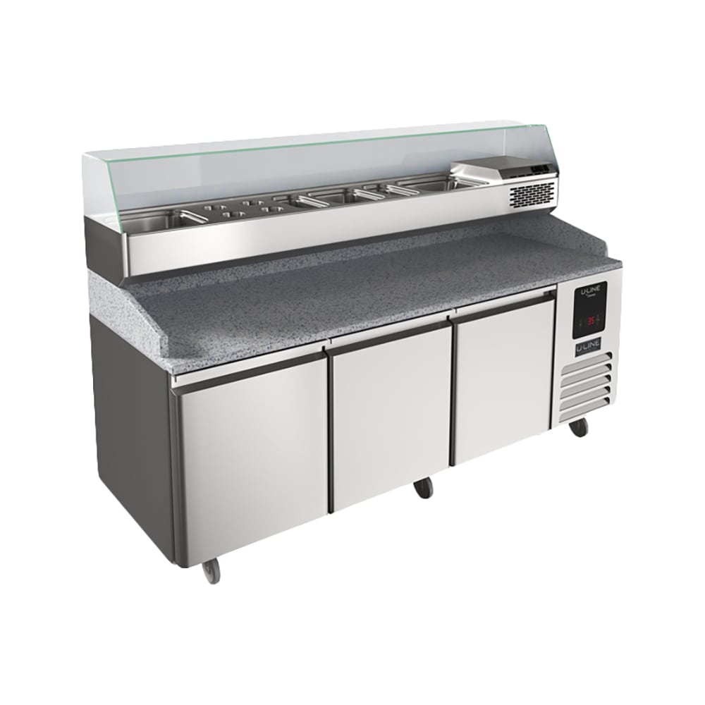 663-UCPP588SS61A 88 11/32" Pizza Prep Table w/ Condiment Rail & Refrigerated Base, 115v