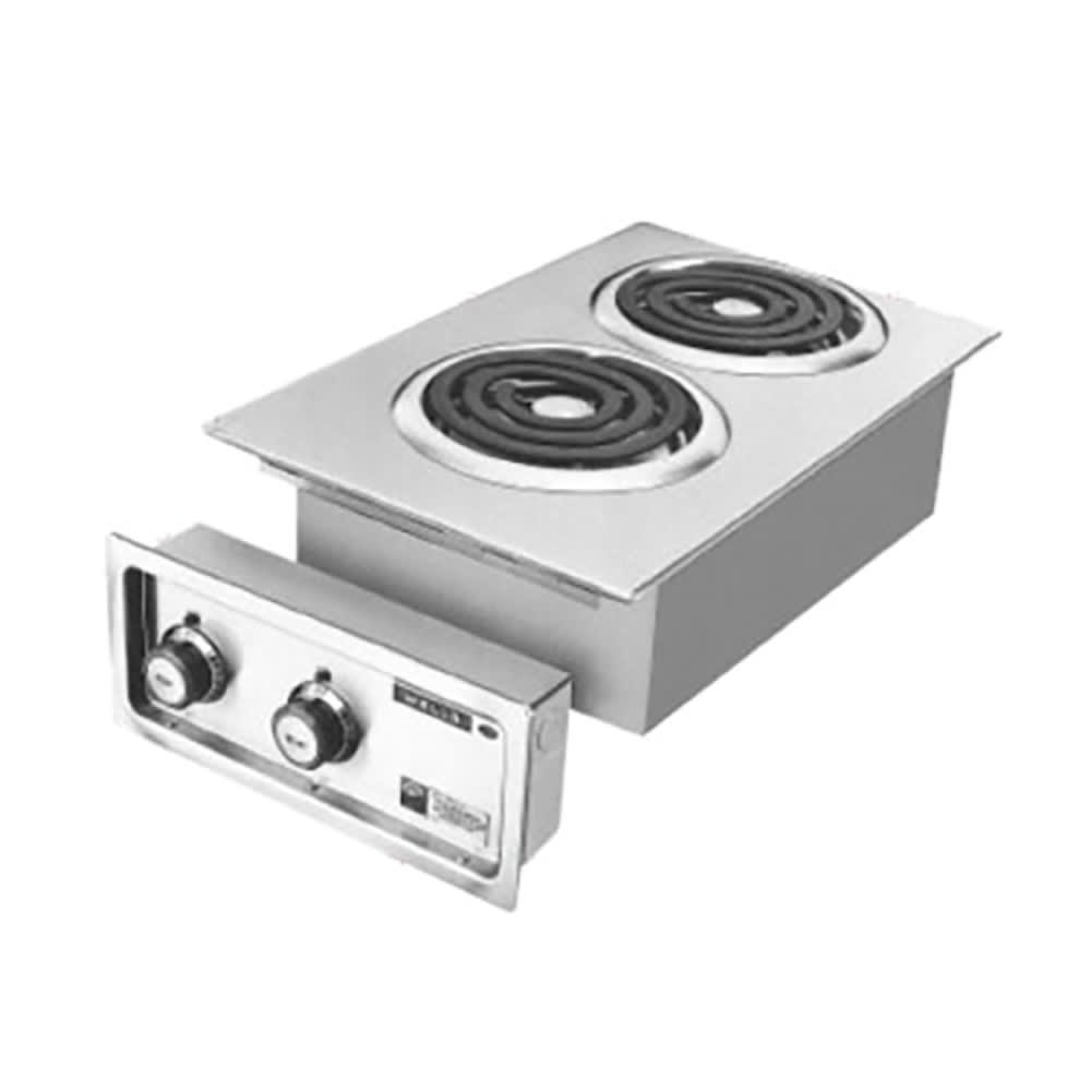 439-H636 14 3/4" Electric Hotplate w/ 2 Burners & Infinite Controls, 208/240v/1ph