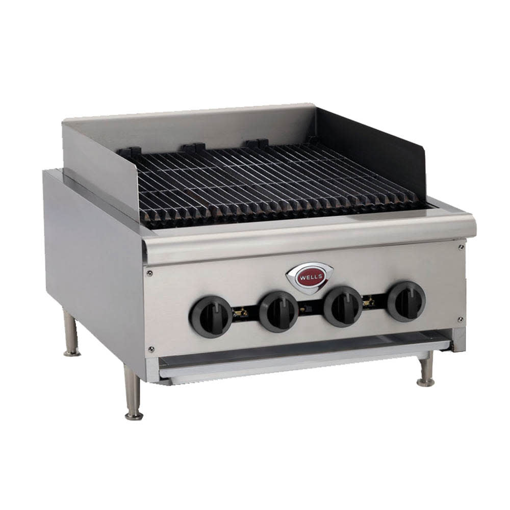 439-HDCB4830GQS 48" Countertop Gas Charbroiler w/ Cast Iron Grates - 160,000 BTU, Convertibl...