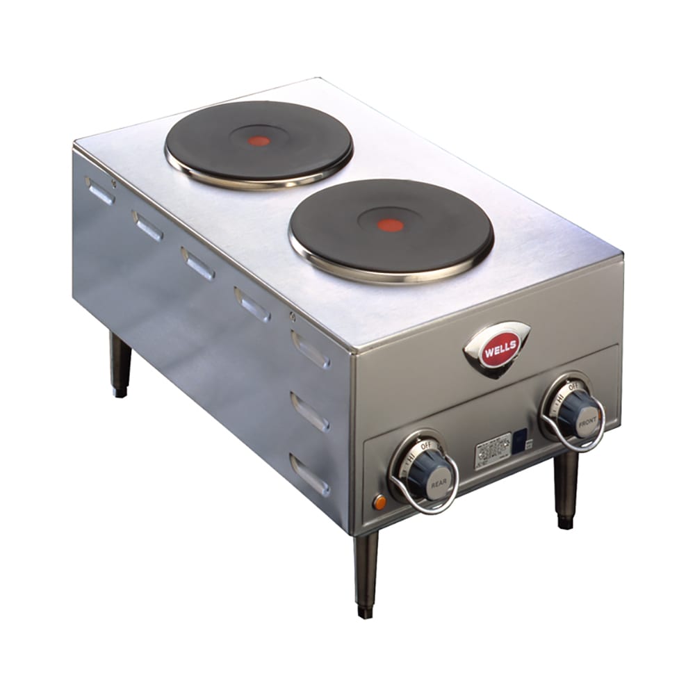 439-H70208240 14 3/4" Electric Hotplate w/ (2) Burners & Infinite Controls, 208/240v/1ph