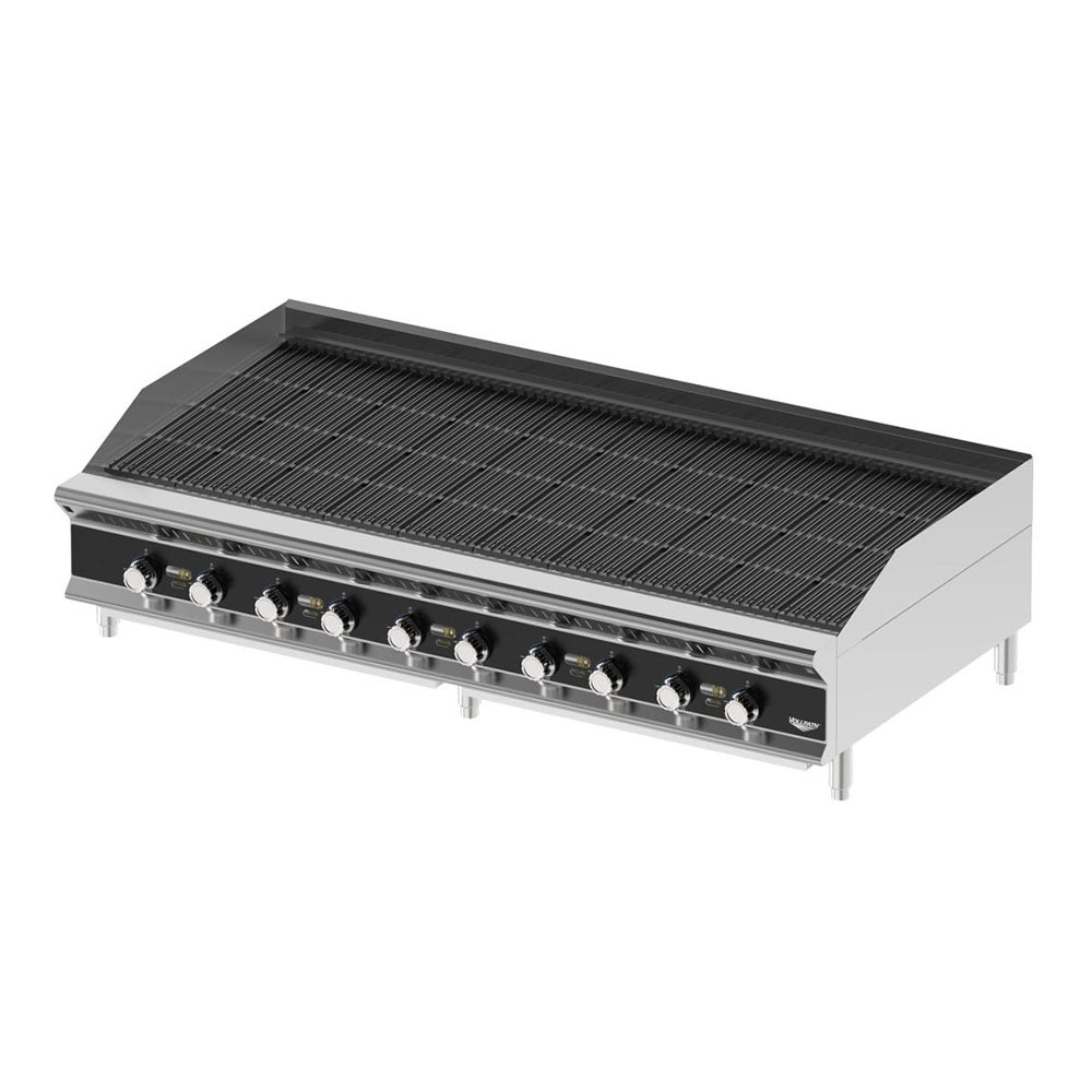 175-CBGHD60 60" Heavy-Duty Gas Charbroiler w/ Reversible Grill Plates - Stainless Steel, Con...