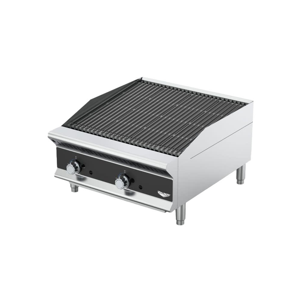 175-CBGMD24 24" Medium-Duty Gas Charbroiler w/ Reversible Grill Plates - Stainless Steel, Co...