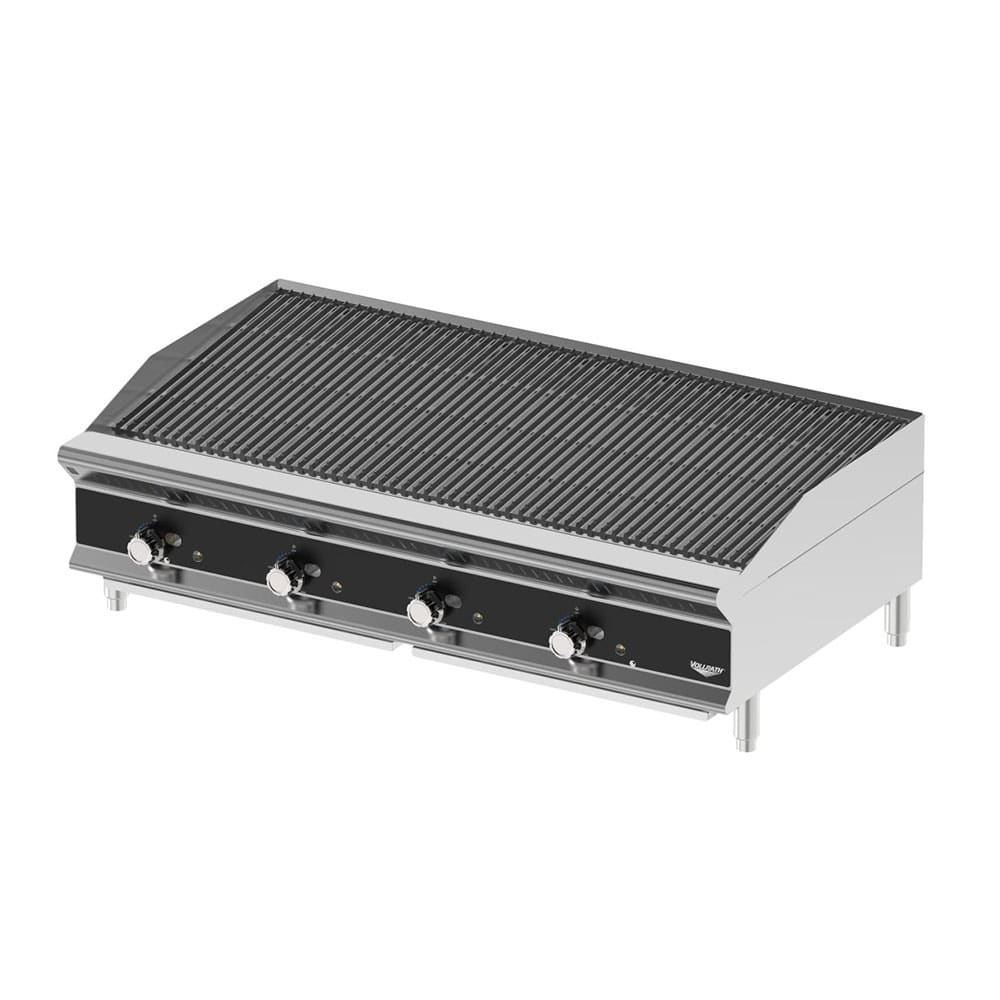 175-CBGMD48 48" Medium-Duty Gas Charbroiler w/ Reversible Grill Plates - Stainless Steel, Co...