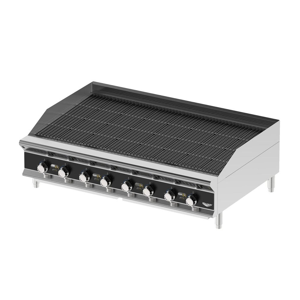 175-CBGHD48 48" Heavy-Duty Gas Charbroiler w/Reversible Grill Plates - Stainless Steel, Conv...