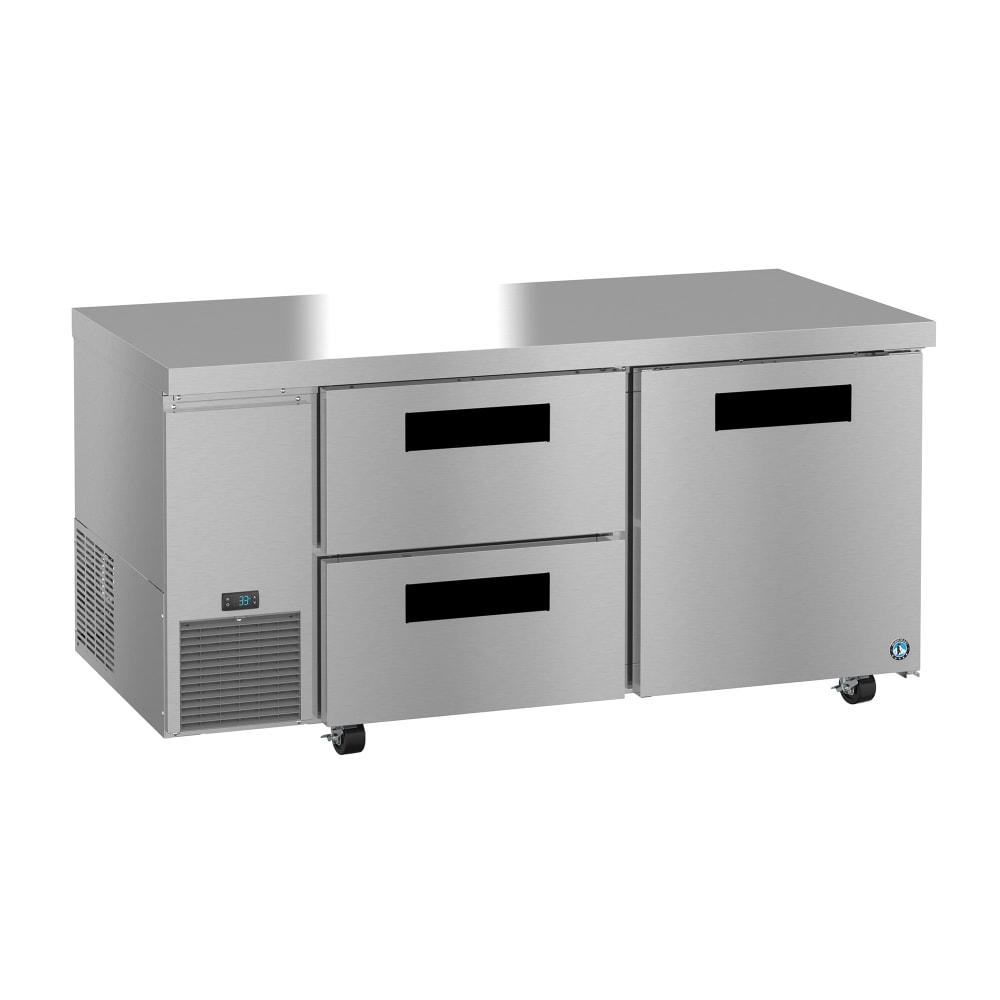 440-ULR67BD2 67" Steelheart Undercounter Refrigerator w/ (2) Sections, (1) Door & (2) Dr...