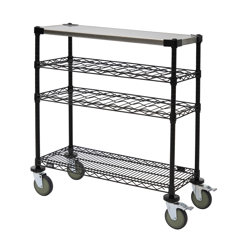 688-WRC1448WSBK1SS Rectangular Dessert Cart w/ Multi-Tiered Design - Black