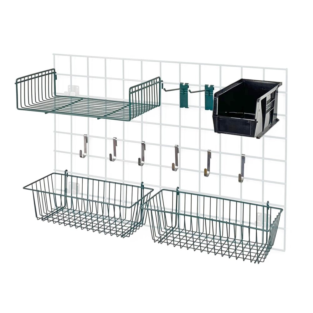 688-SGA2BK Store Grid Accessory Pack w/ Black Bin - Green