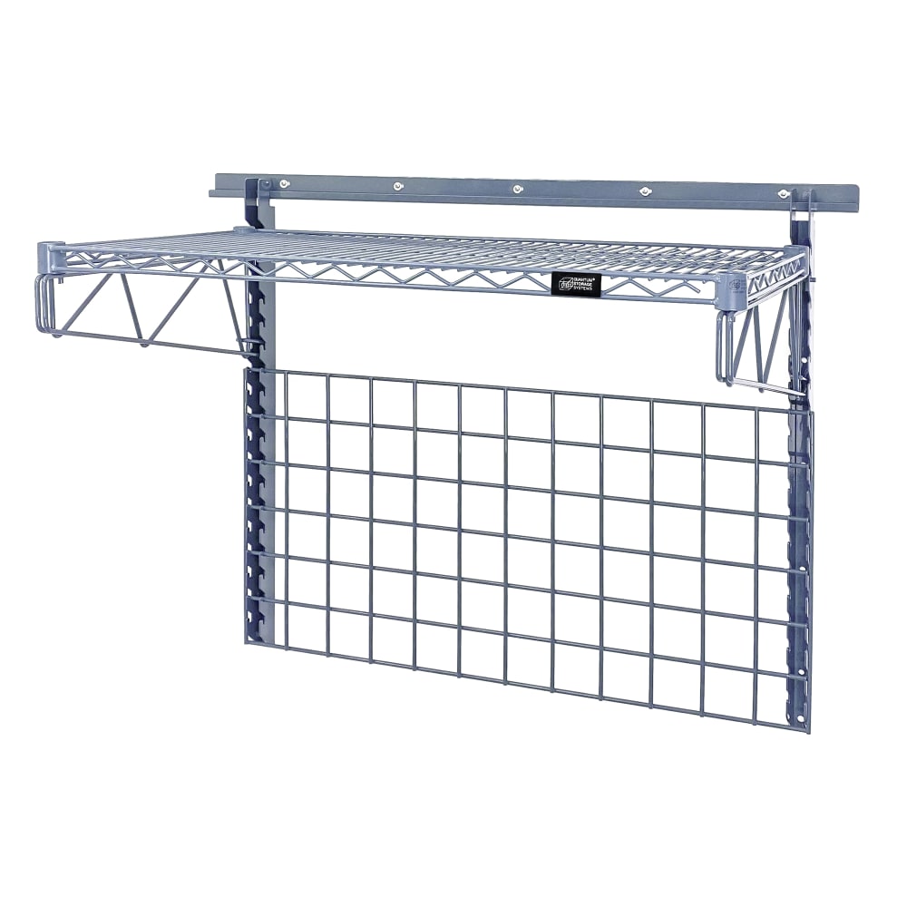 688-SGK4018361GY 40" Store Grid Wire Wall Mounted Shelf, Gray