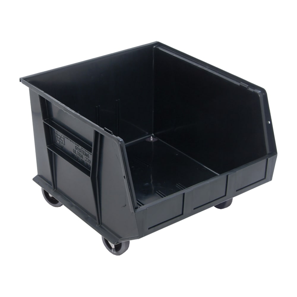 688-QUS275MOBBK Mobile Stack & Hang Shelf Bin - 18" x 16 1/2", Black