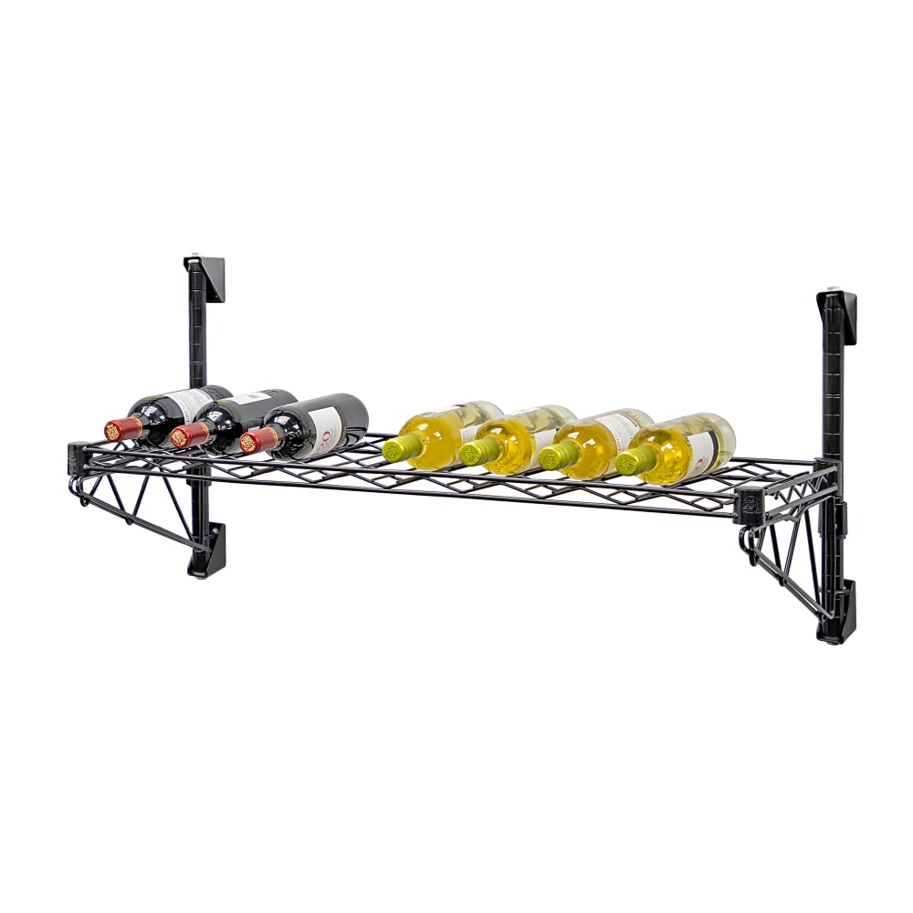 688-WC141436WBK Commercial Wine Shelf w/ (9) Bottle Capacity, Black