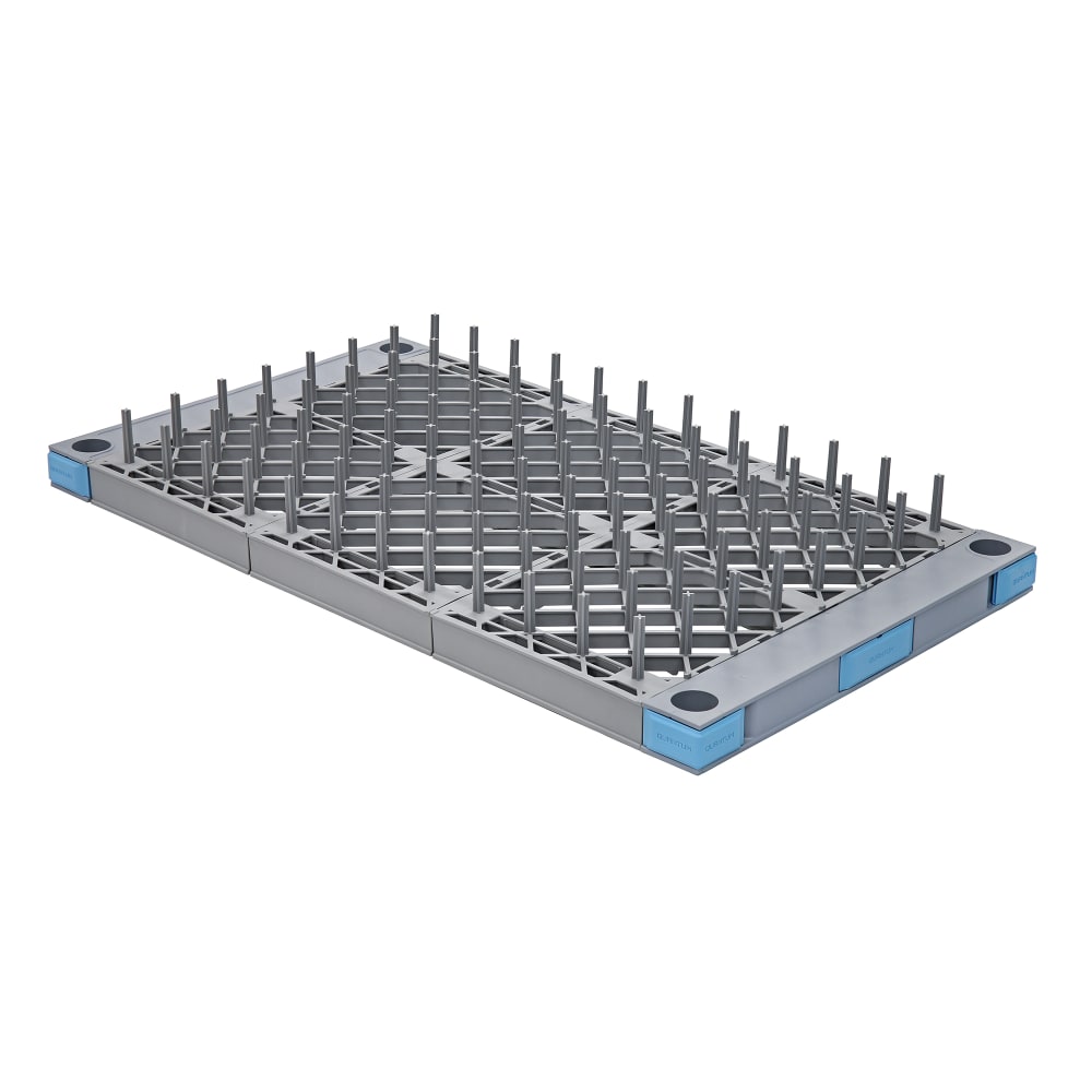 688-QPDR2 Millenia™ Pronged Drying Cradle - 12" x 24" x 2 1/2", Gray
