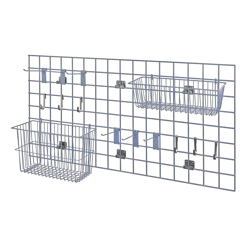 688-SGK24481GY Store Grid Wire Wall Mounted Shelf, 48"W x 24"H, Gray