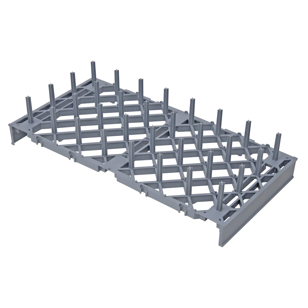 688-QPDR1 Millenia™ Pronged Drying Cradle - 12" x 24" x 1 1/2", Gray