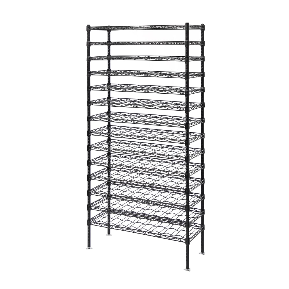 688-WR861436WSBK 86"H Commercial Wine Rack w/ (153) Bottle Capacity, Black