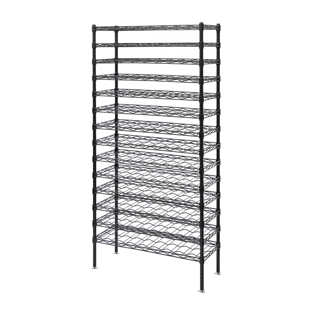 688-WR741436WSBK 74"H Commercial Wine Rack w/ (126) Bottle Capacity, Black