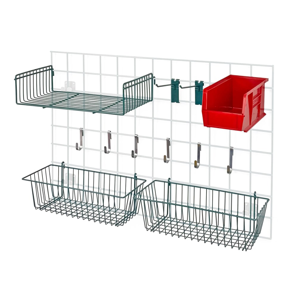 688-SGA2RD Store Grid Accessory Pack w/ Red Bin - Green