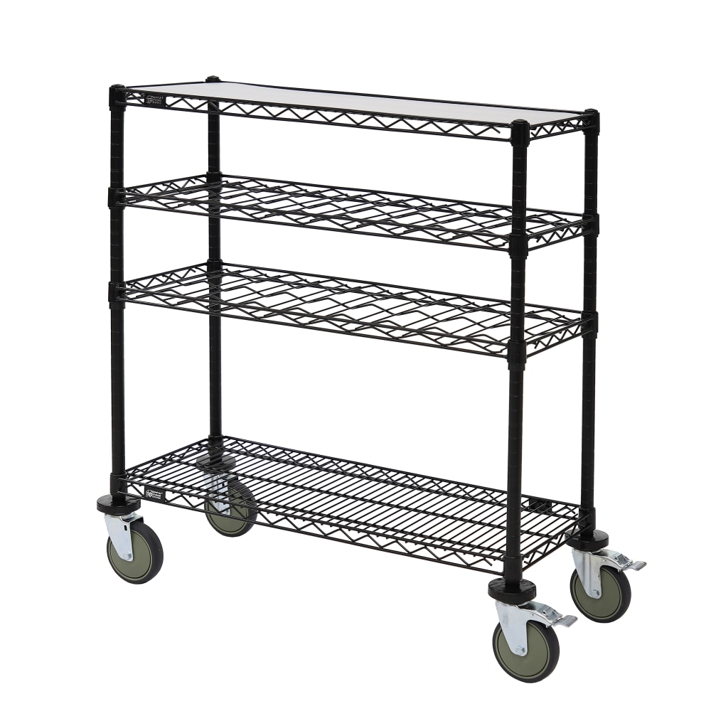 688-WRC1448WSBK Rectangular Dessert Cart w/ Multi-Tiered Design - Black