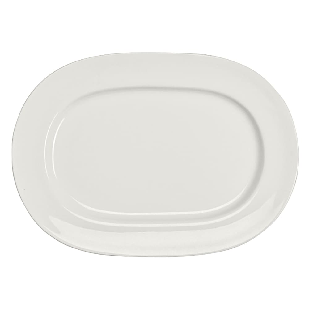 706-HL6506000 13 3/8" x 10" Oval Pristine Platter - China, White
