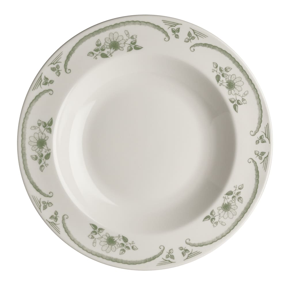 706-HL3809885 20 oz Round American Rose Pasta Bowl - China, Moss
