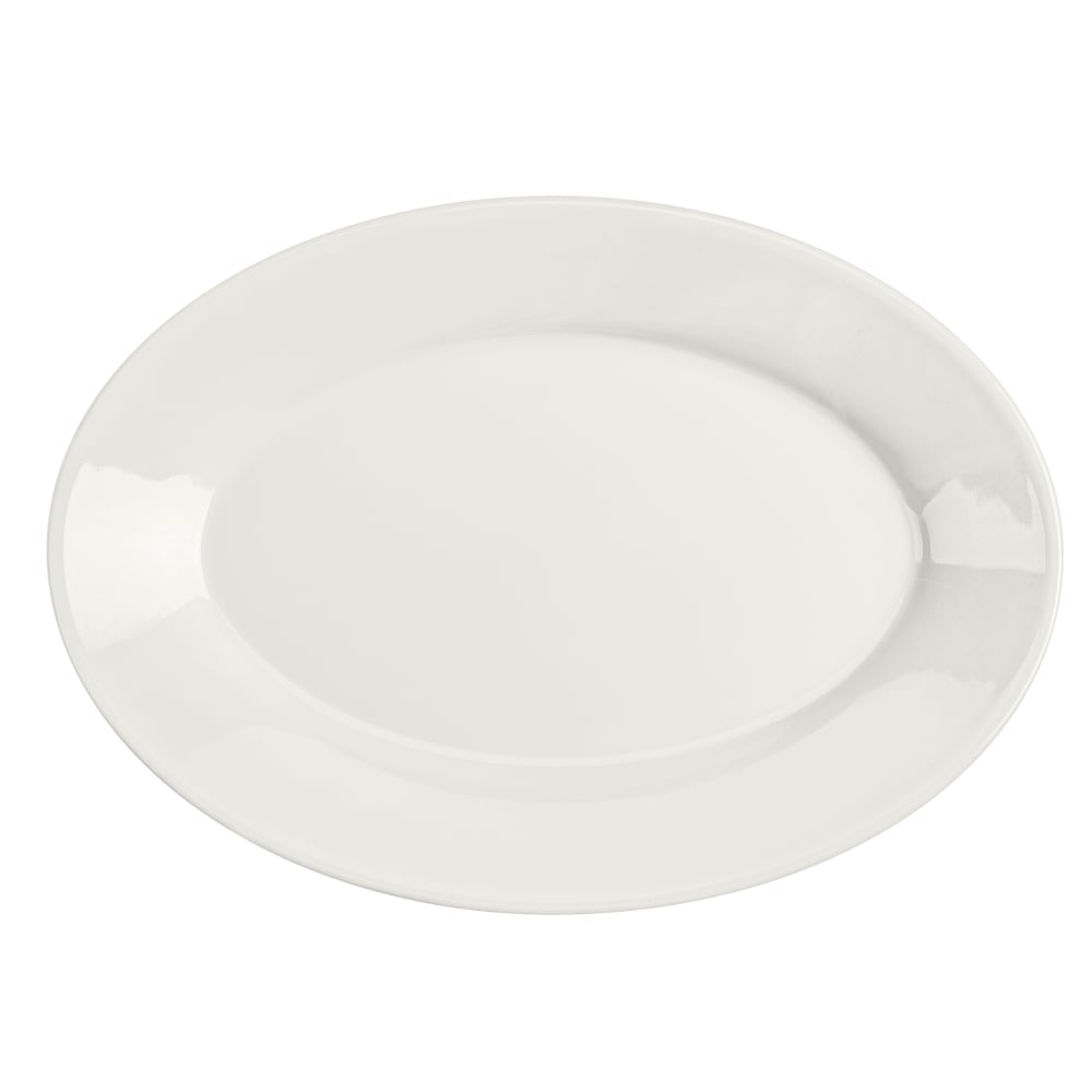 706-HL15610000 12 1/2" x 8 3/4" Oval Arctic White Platter - China, White