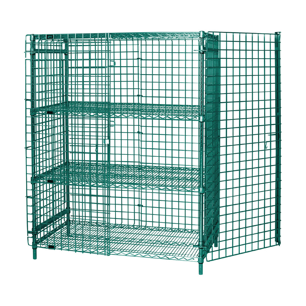 688-213663SECP2 36" Stationary Security Cage - 21"W, Green Epoxy Coated