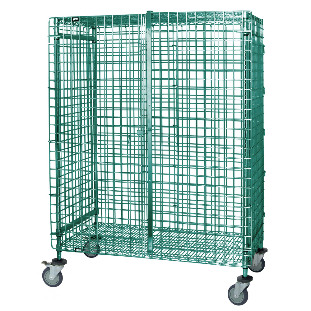 688-M184869SECP 48" Mobile Security Cage - 18"W, Green Epoxy Coated