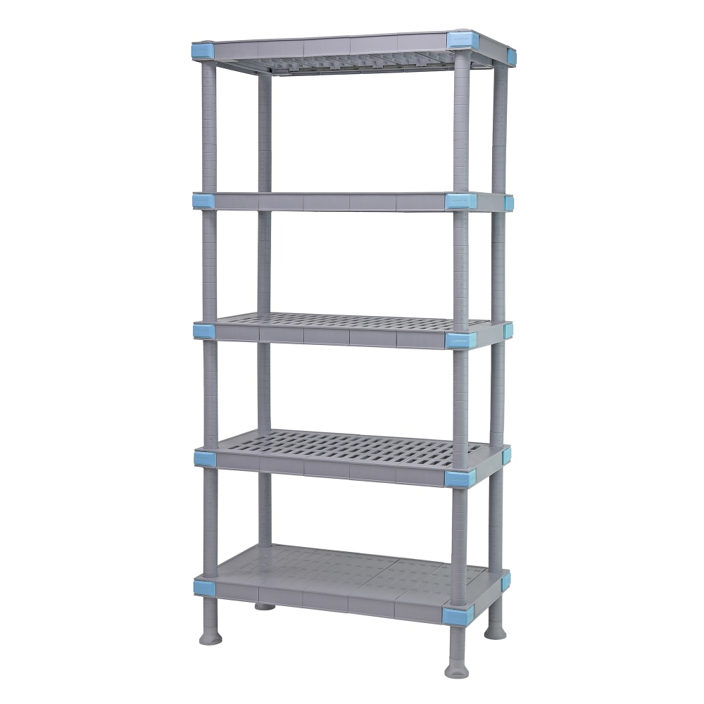 688-QP183074V4S1 30" NSF 5-Tier Heavy-Duty Plastic Shelving Unit - Millenia™, 18"W, 74&...