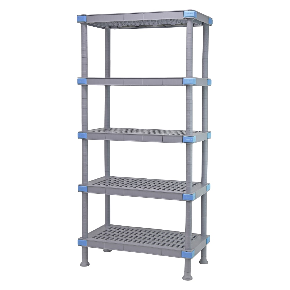 688-QP182486VS5 24" NSF 5-Tier Heavy-Duty Plastic Shelving Unit - Millenia™, 18"W, 86&q...