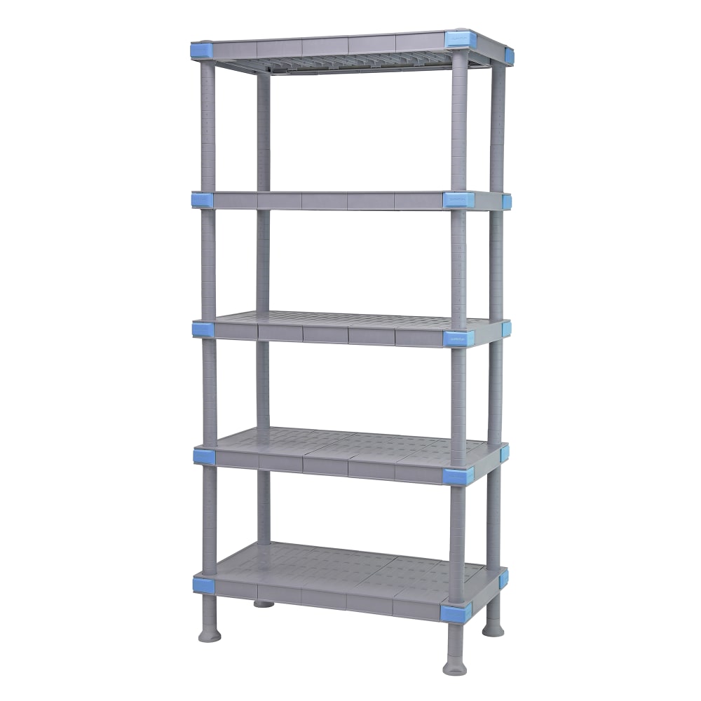 688-QP215450SS5 54" NSF 5-Tier Heavy-Duty Plastic Shelving Unit - Millenia™, 21"W, 50&q...