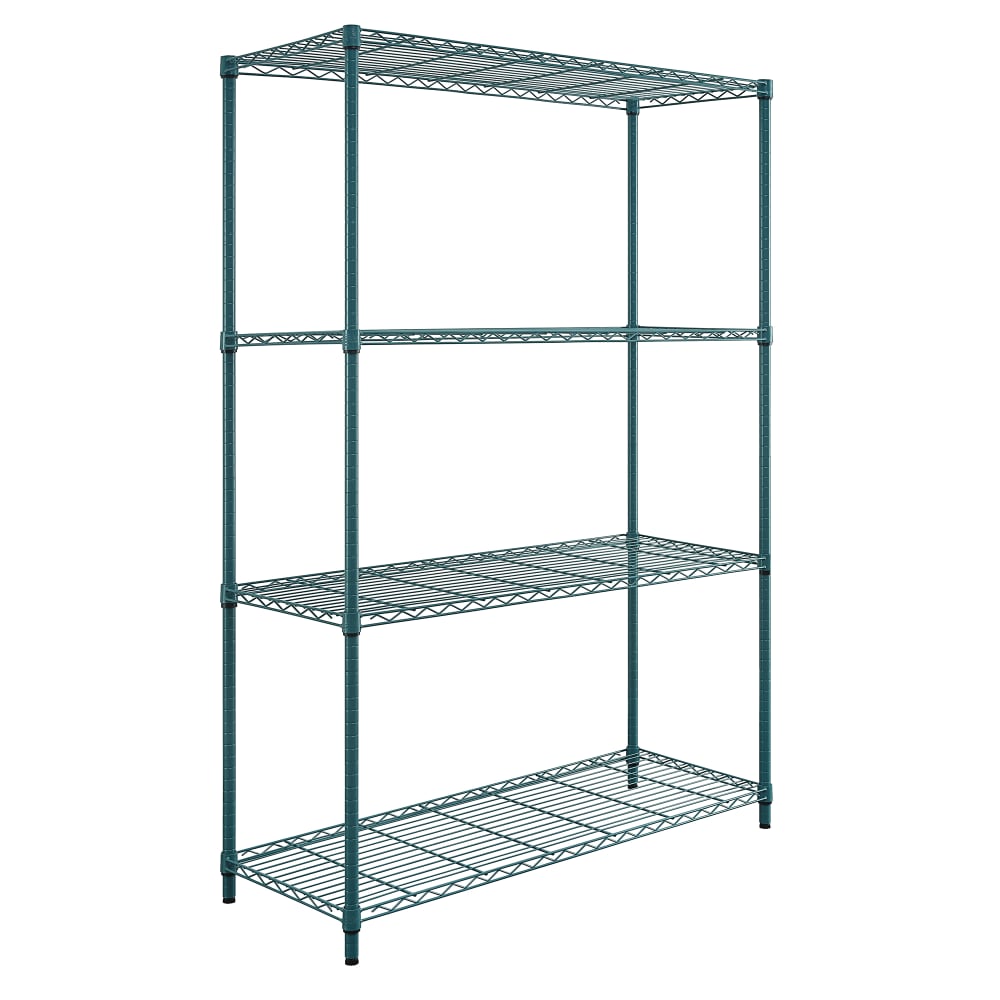 688-RWR721848LDP 48" NSF 4-Tier Heavy-Duty Epoxy Coated Wire Shelving Unit - 18"W, 72&q...