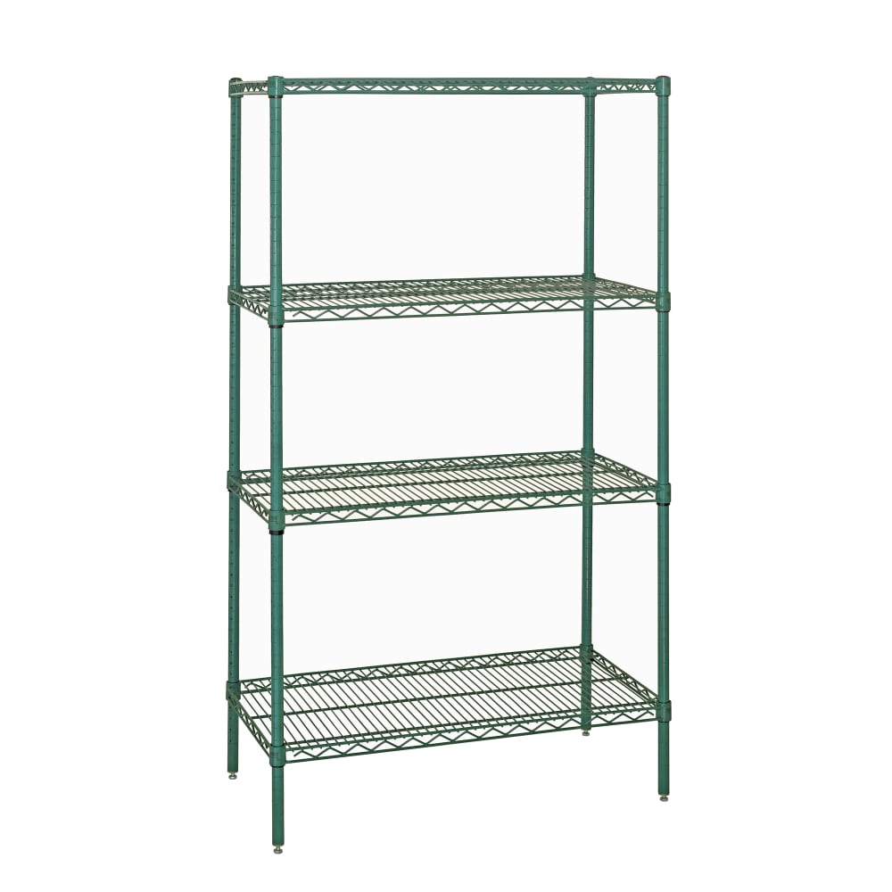 688-WR631842P 42" NSF 4-Tier Heavy-Duty Epoxy Coated Wire Shelving Unit - 18"W, 63&quot...