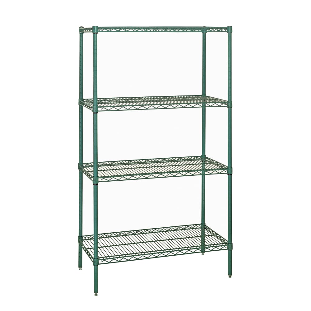 688-WR632130P 30" NSF 4-Tier Heavy-Duty Epoxy Coated Wire Shelving Unit - 21"W, 63&quot...