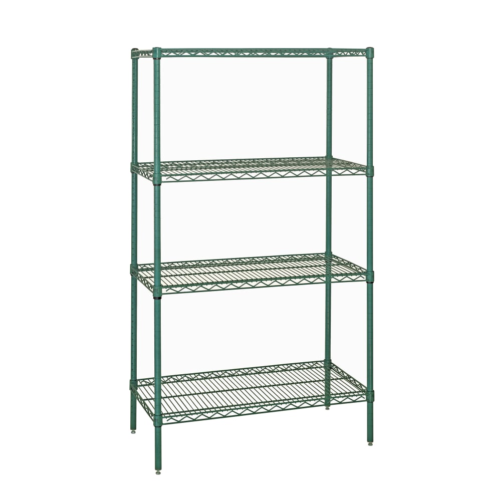 688-WR632436P 36" NSF 4-Tier Heavy-Duty Epoxy Coated Wire Shelving Unit - 24"W, 63&quot...