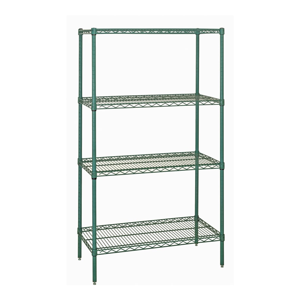 688-WR632442P 42" NSF 4-Tier Heavy-Duty Epoxy Coated Wire Shelving Unit - 24"W, 63&quot...