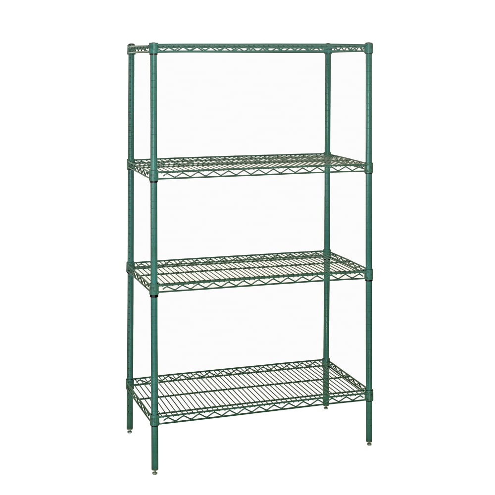 688-WR632472P 72" NSF 4-Tier Heavy-Duty Epoxy Coated Wire Shelving Unit - 24"W, 63&quot...