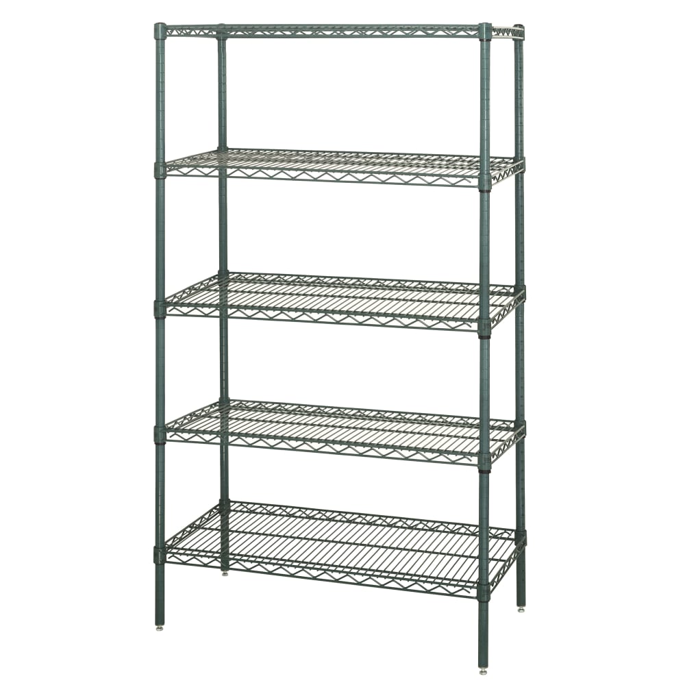 688-WR742148P5 48" NSF 5-Tier Heavy-Duty Epoxy Coated Wire Shelving Unit - 21"W, 74&quo...