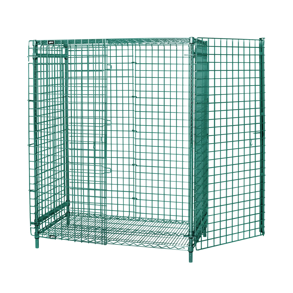 688-213663SECP 36" Stationary Security Cage - 21"W, Green Epoxy Coated